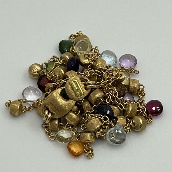 Marco Bicego 18K Gold Multi-Color Gemstone Chain Layered Paradise Necklace *Read - Picture 4 of 9